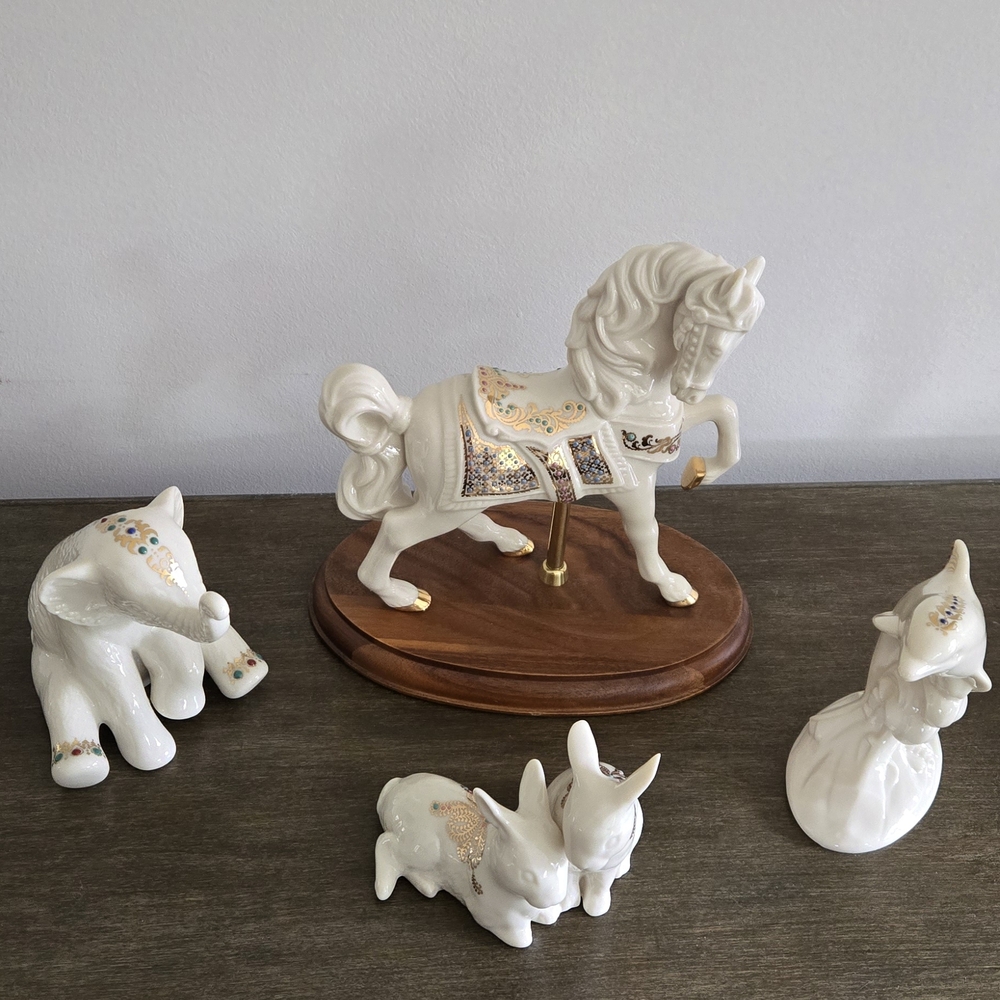 Lenox White and Gold Ceramic Figurine Collection